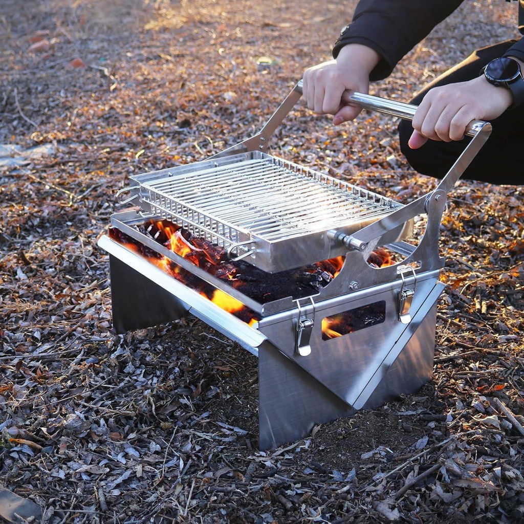 Clay Union – Barbecue pliable à grille rotative