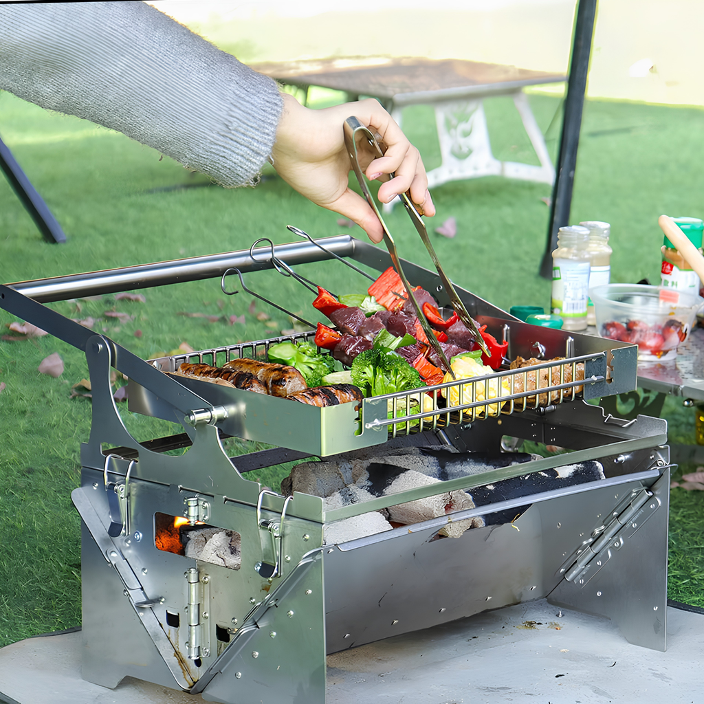 Clay Union – Barbecue pliable à grille rotative
